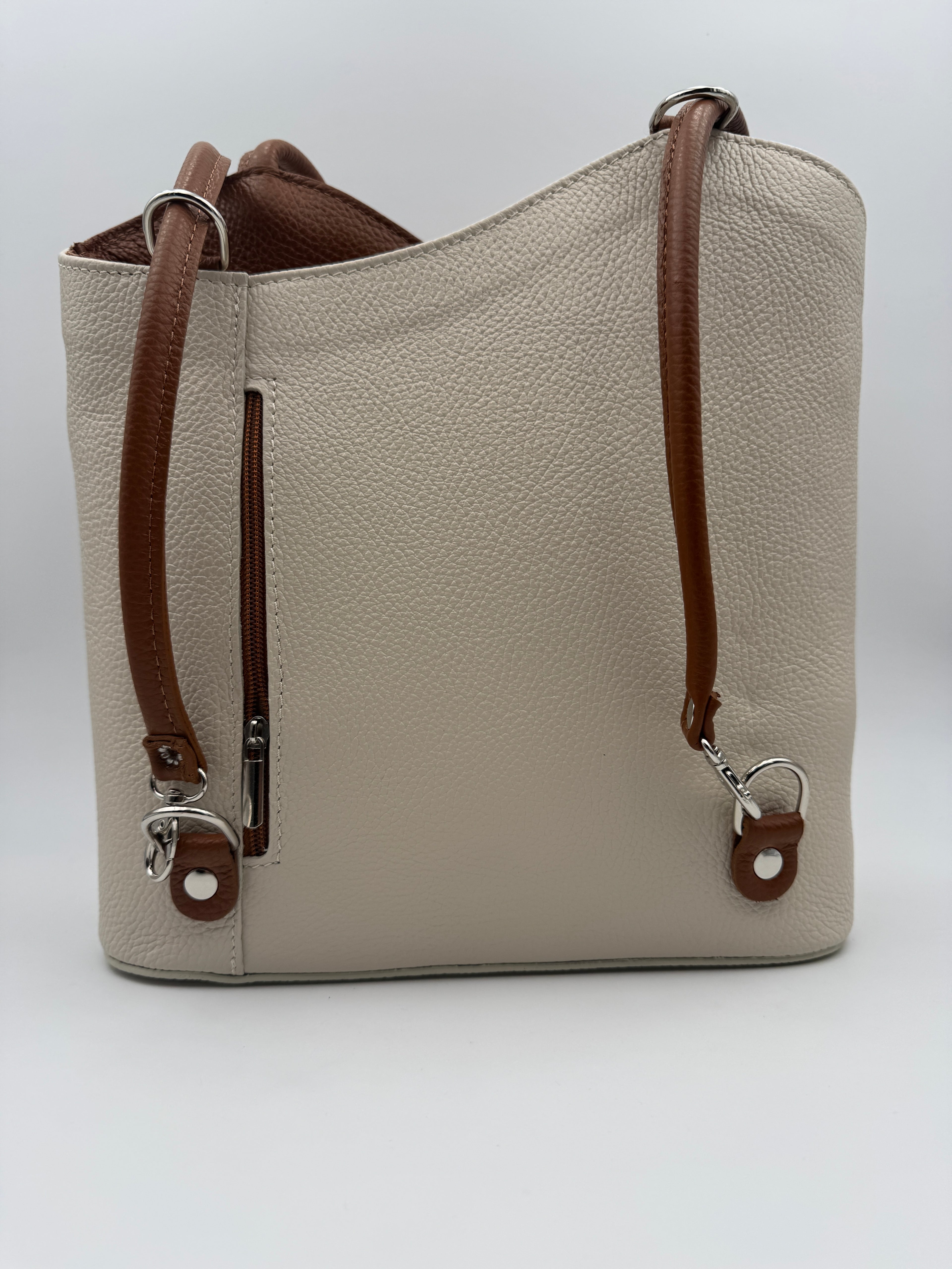 Borsa Zaino PAPAVERO - in Vera Pelle Martellata Made in Italy