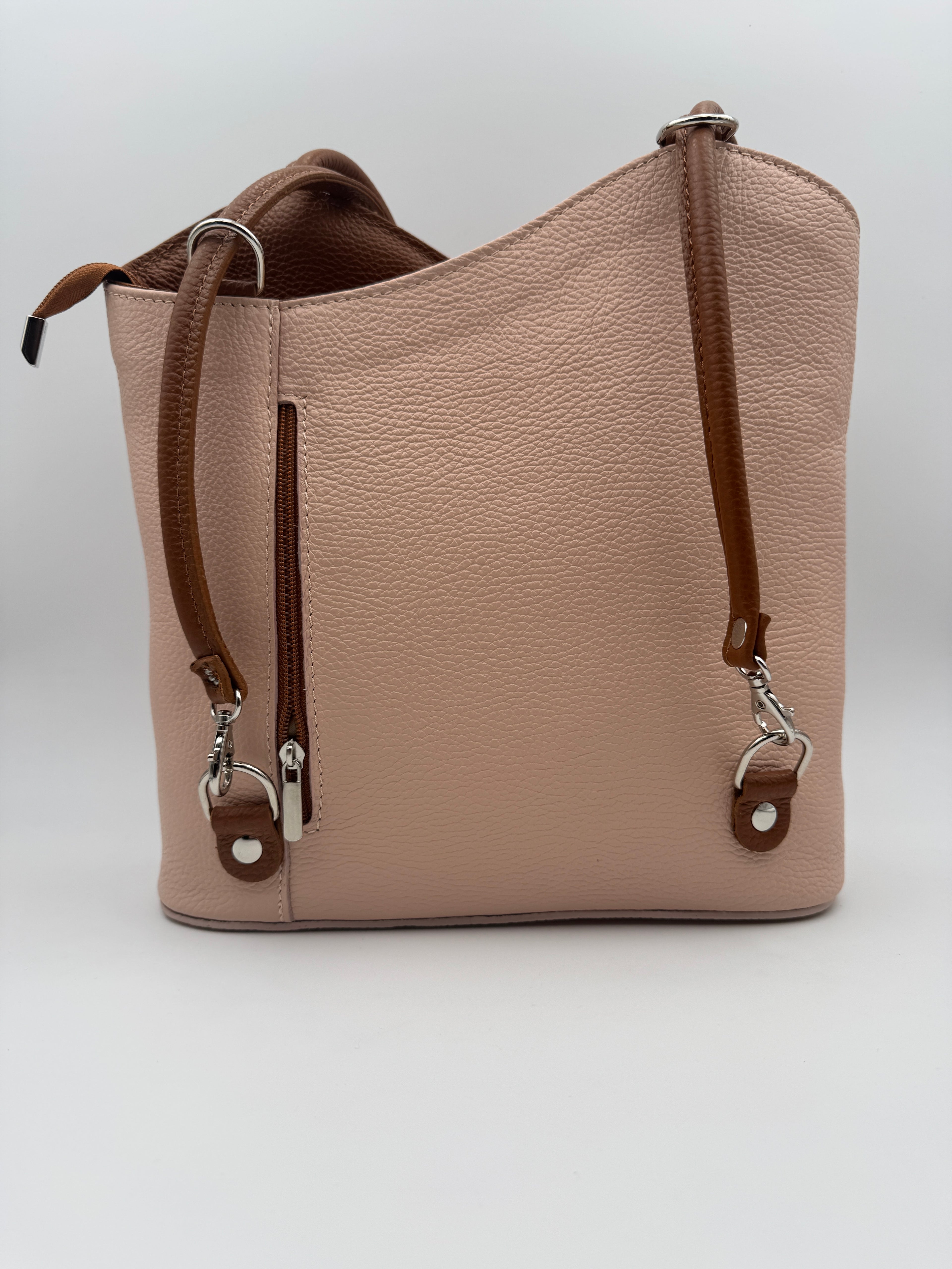 Borsa Zaino PAPAVERO - in Vera Pelle Martellata Made in Italy