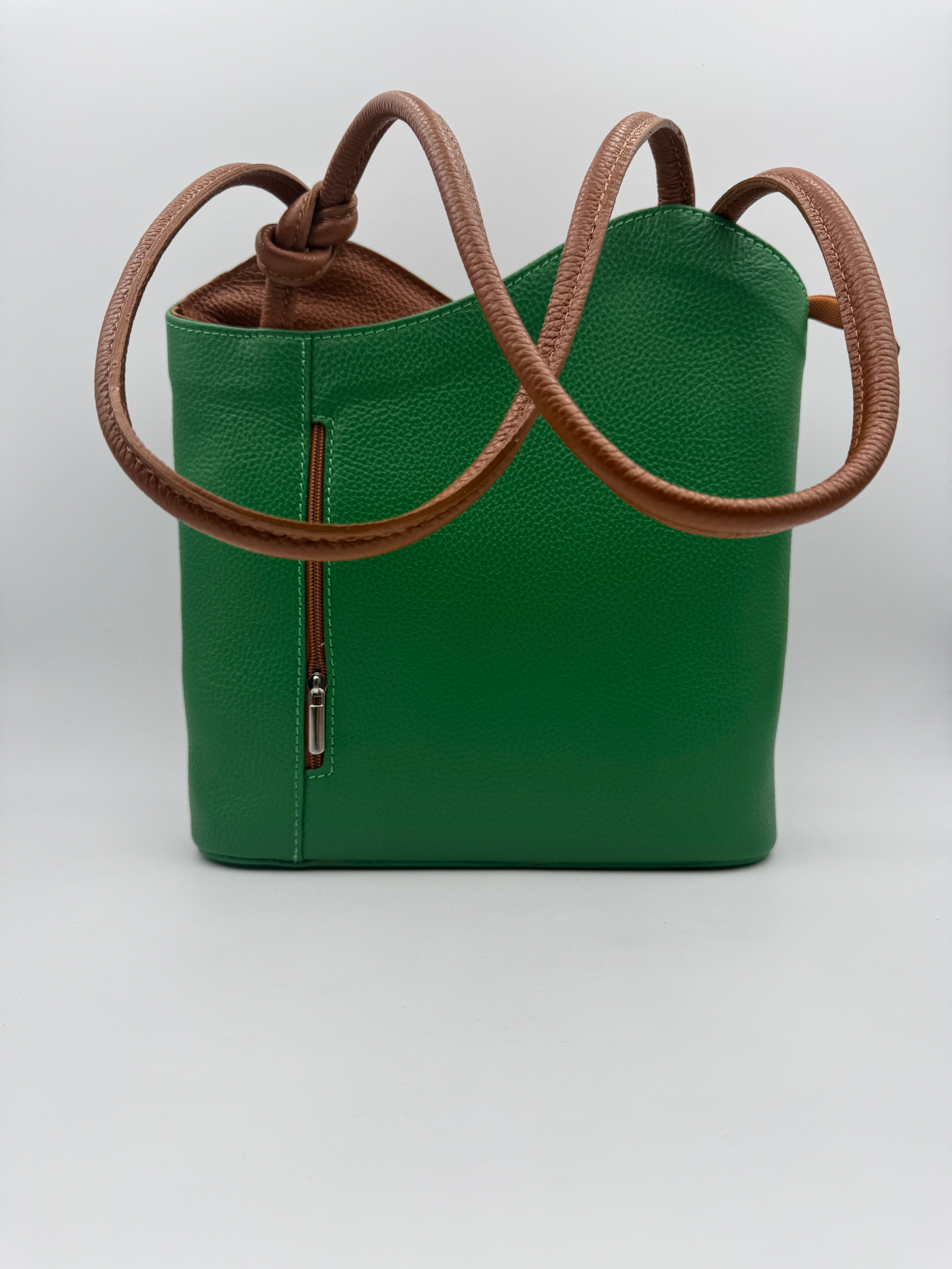 Borsa Zaino PAPAVERO - in Vera Pelle Martellata Made in Italy
