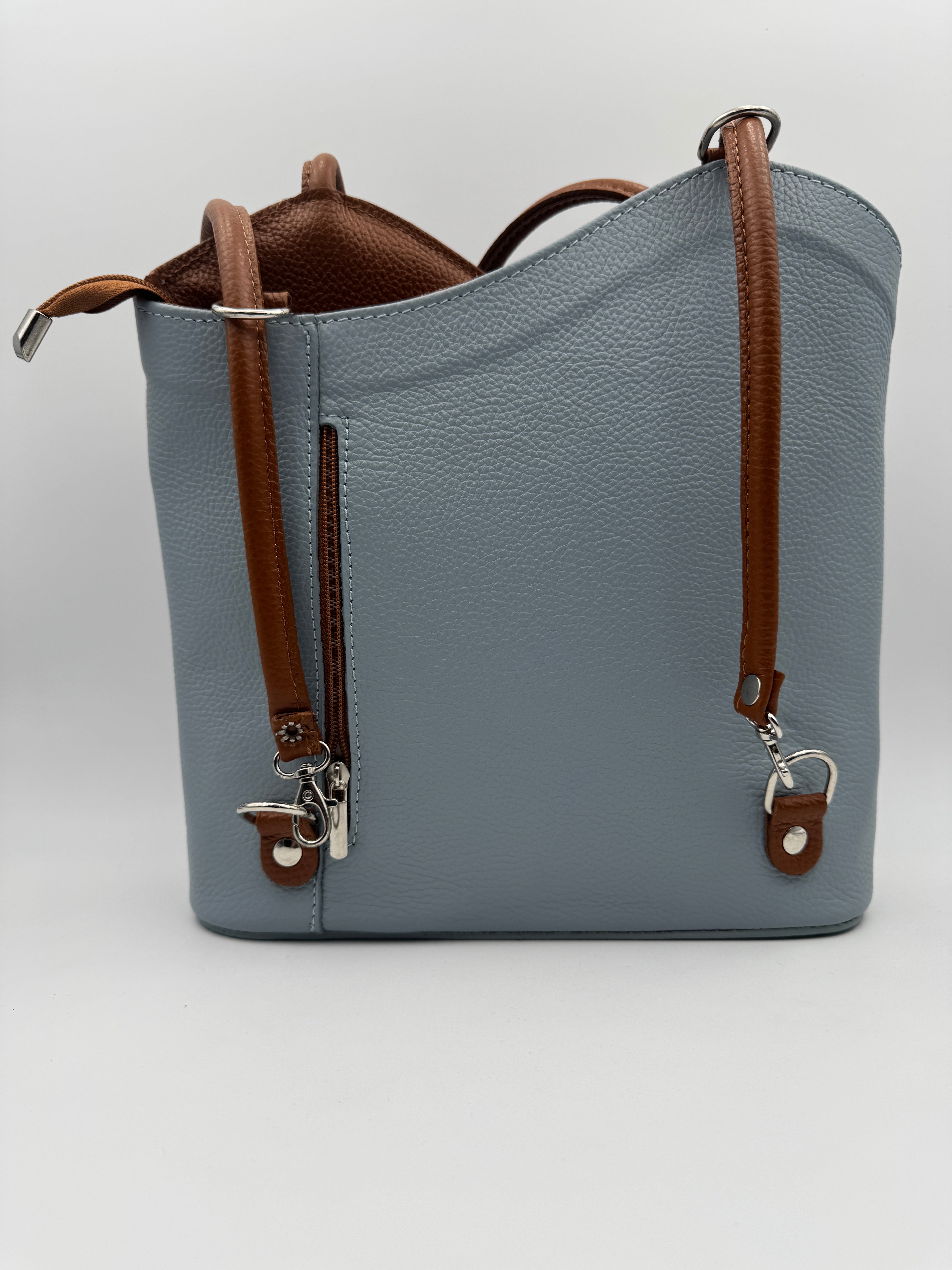 Borsa Zaino PAPAVERO - in Vera Pelle Martellata Made in Italy