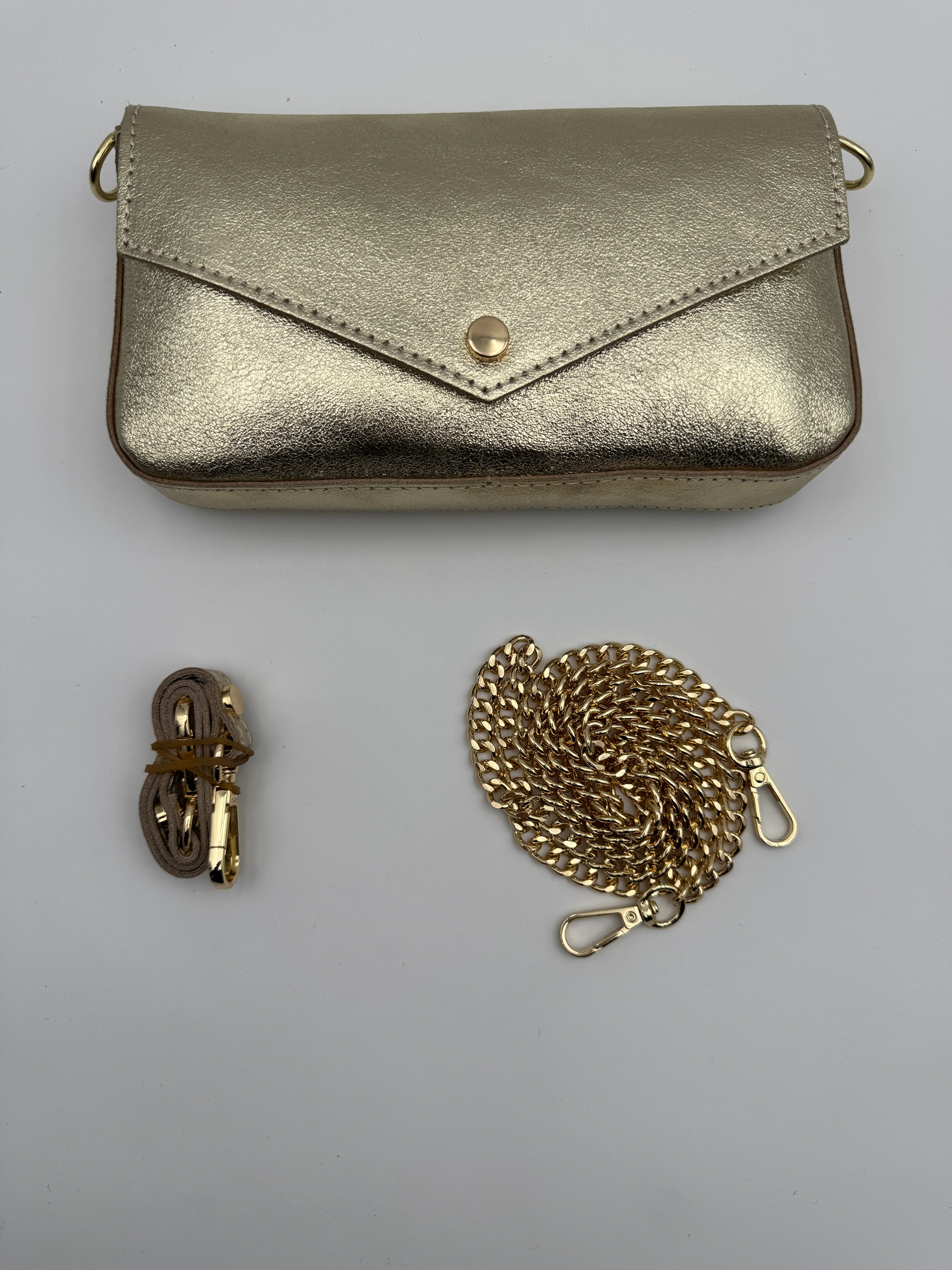 Borsetta Baguette GIRASOLE - in Vera Pelle Martellata Made in Italy