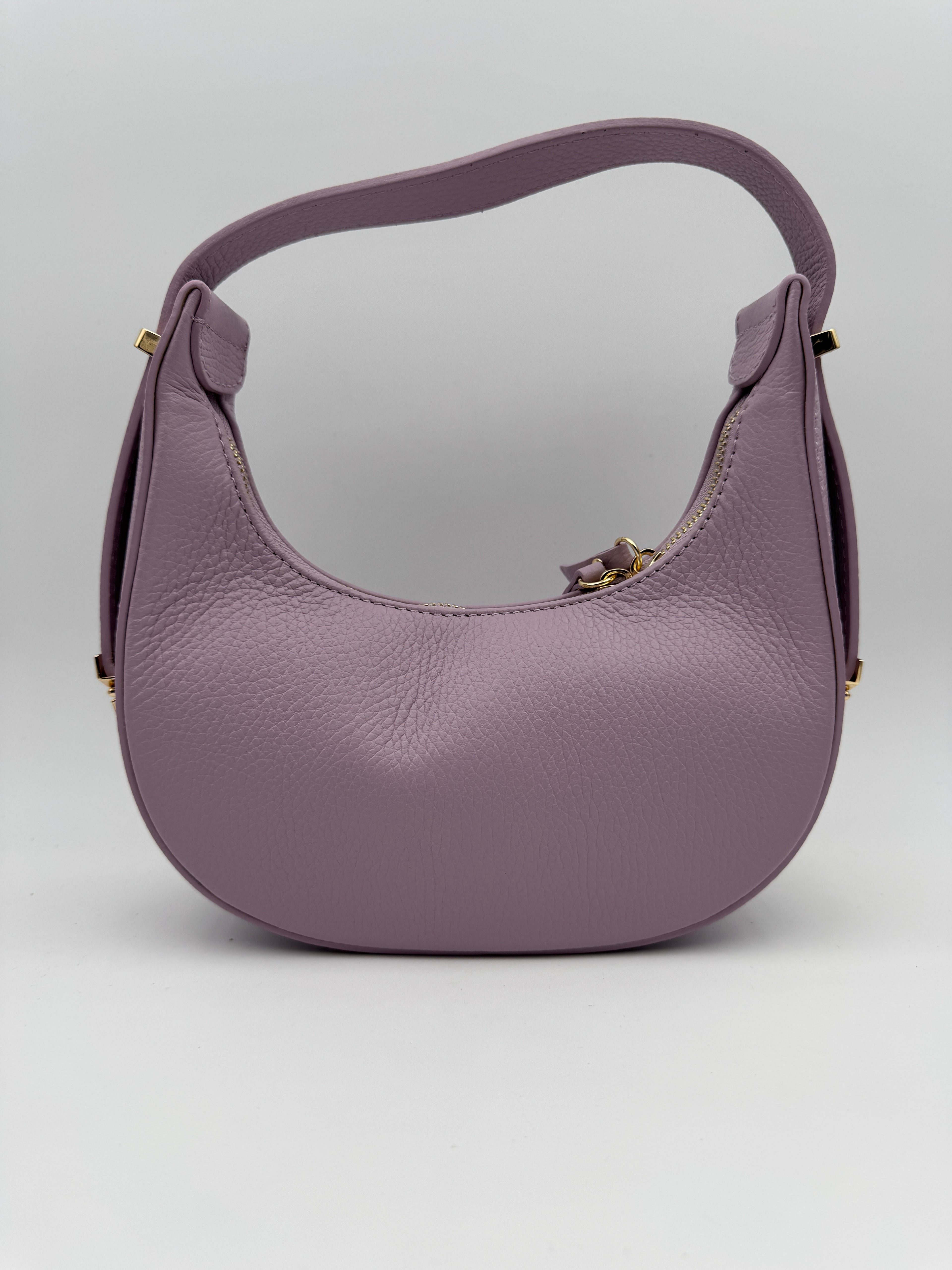 Borsa Mezzaluna GLICINE - in Vera Pelle Martellata Made in Italy