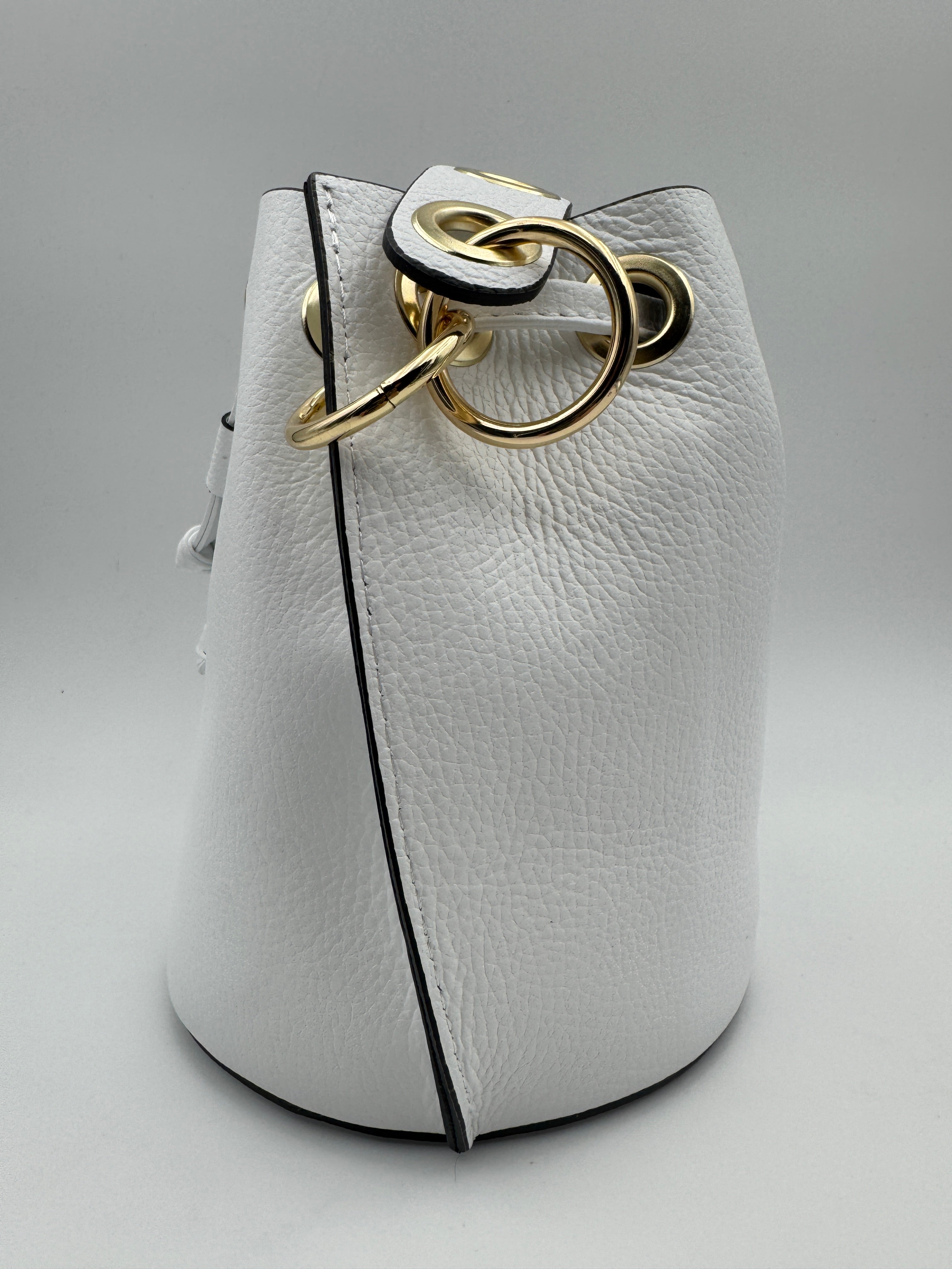 Borsa a Secchiello PRIMULA - in Vera Pelle Martellata Made in Italy
