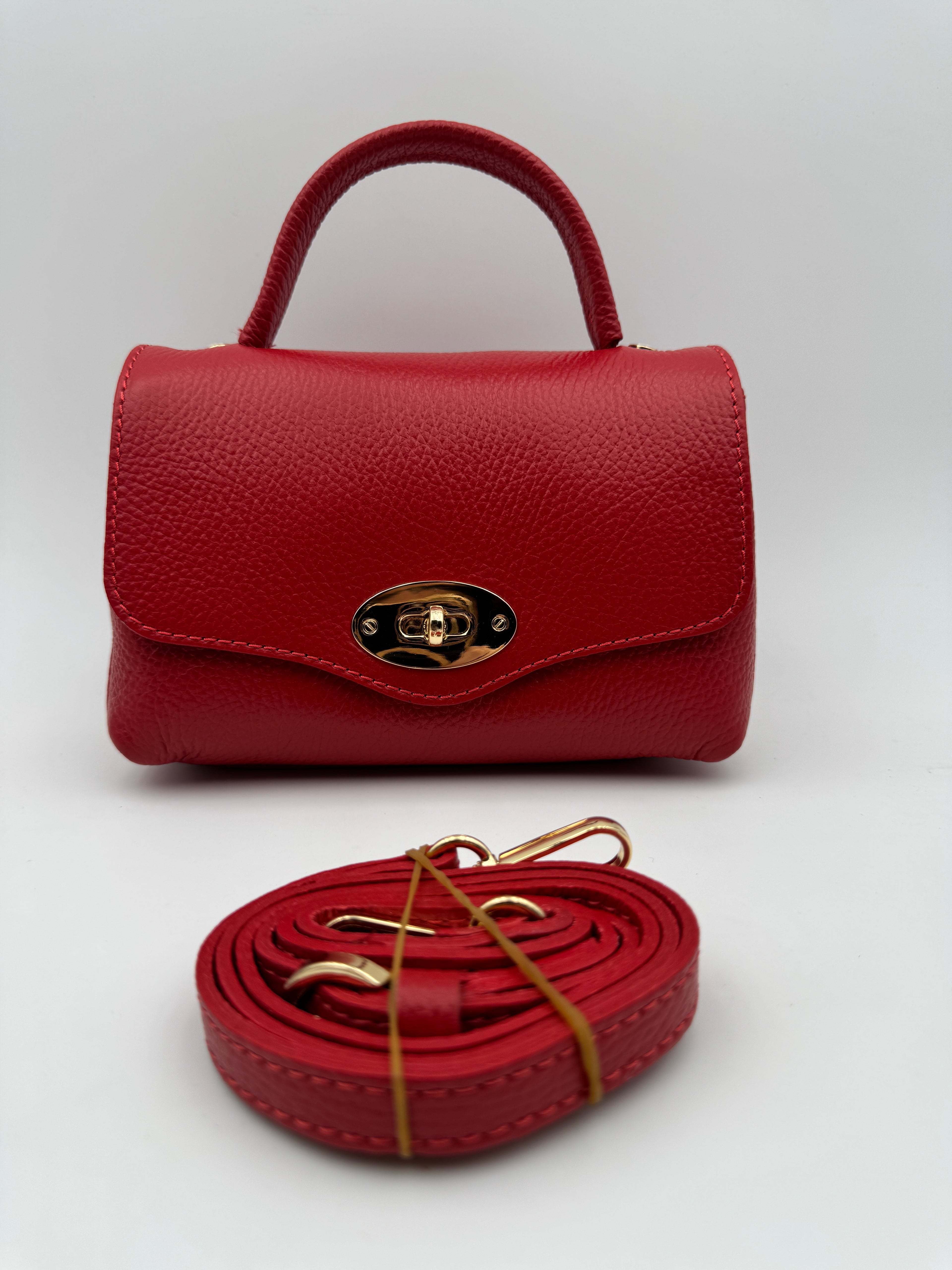 Borsetta GARDENIA - in Vera Pelle Martellata Made in Italy