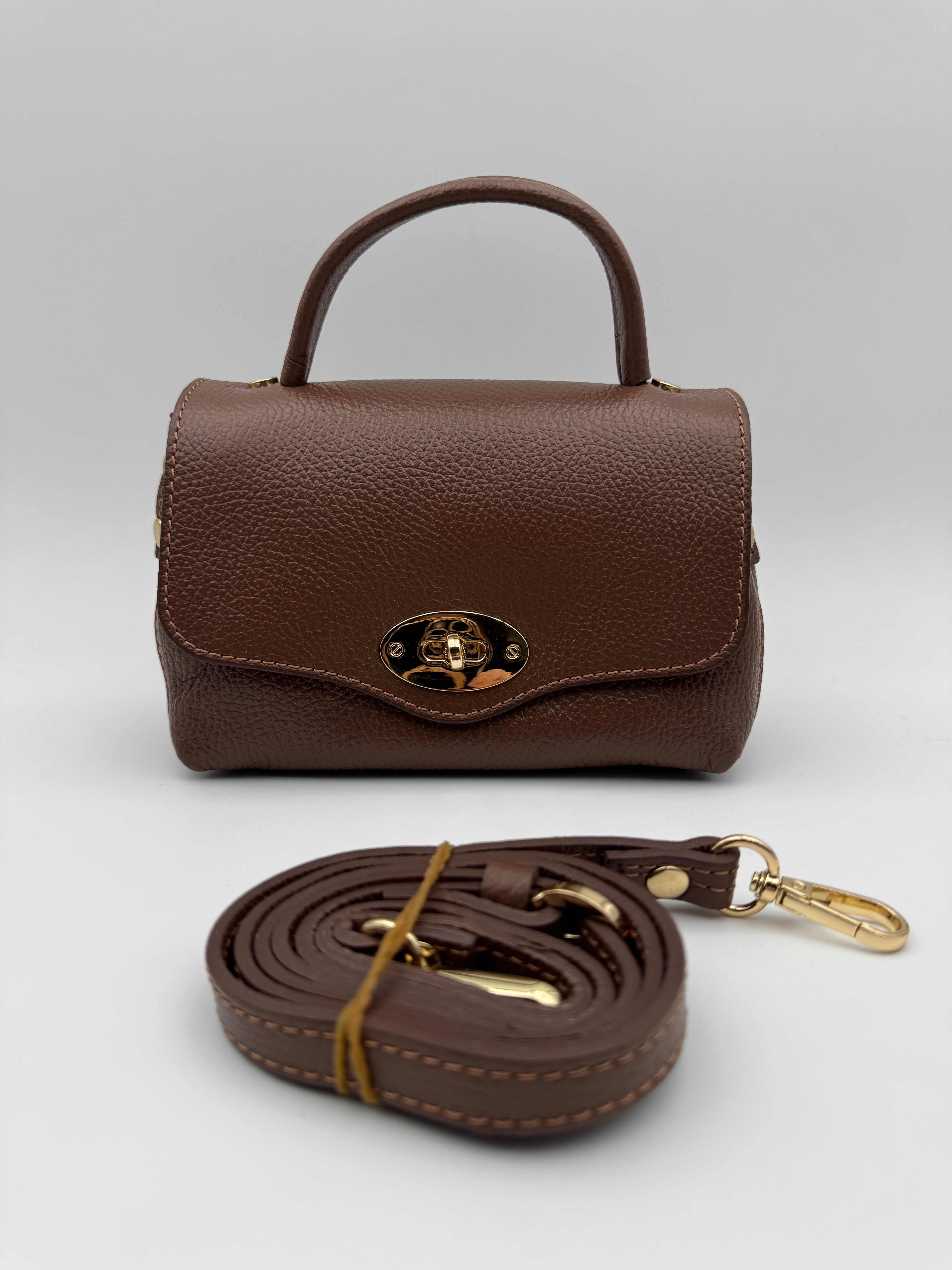 Borsetta GARDENIA - in Vera Pelle Martellata Made in Italy