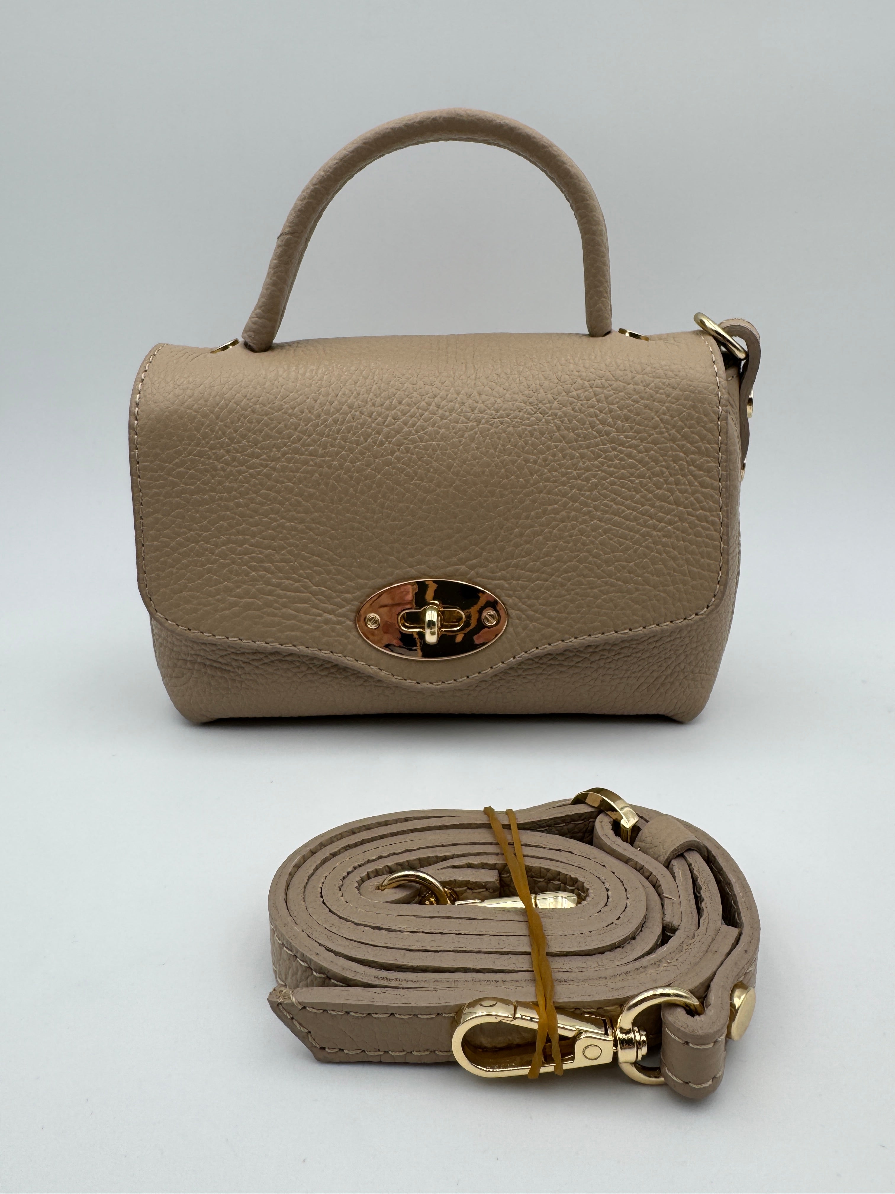 Borsetta GARDENIA - in Vera Pelle Martellata Made in Italy