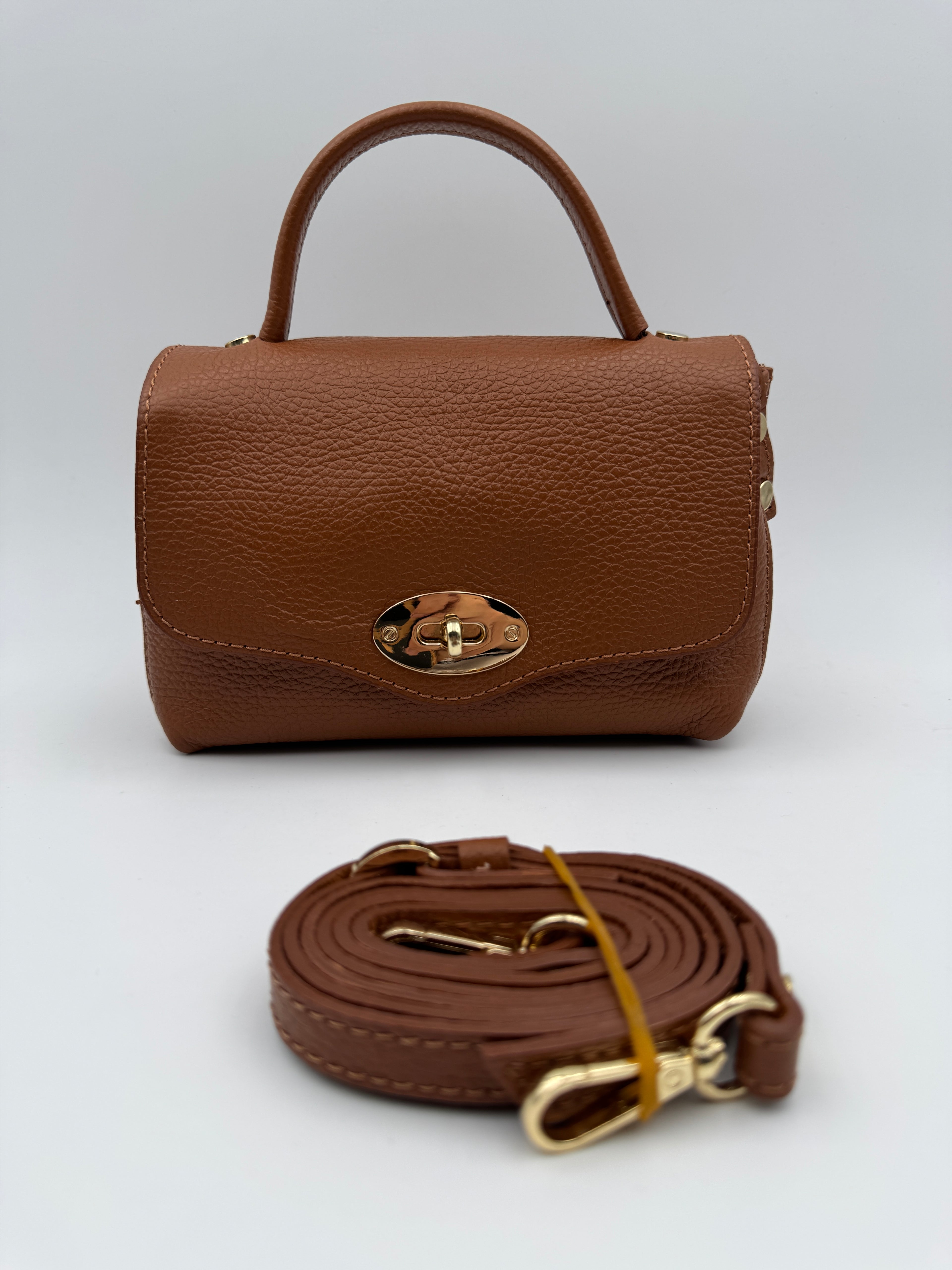 Borsetta GARDENIA - in Vera Pelle Martellata Made in Italy