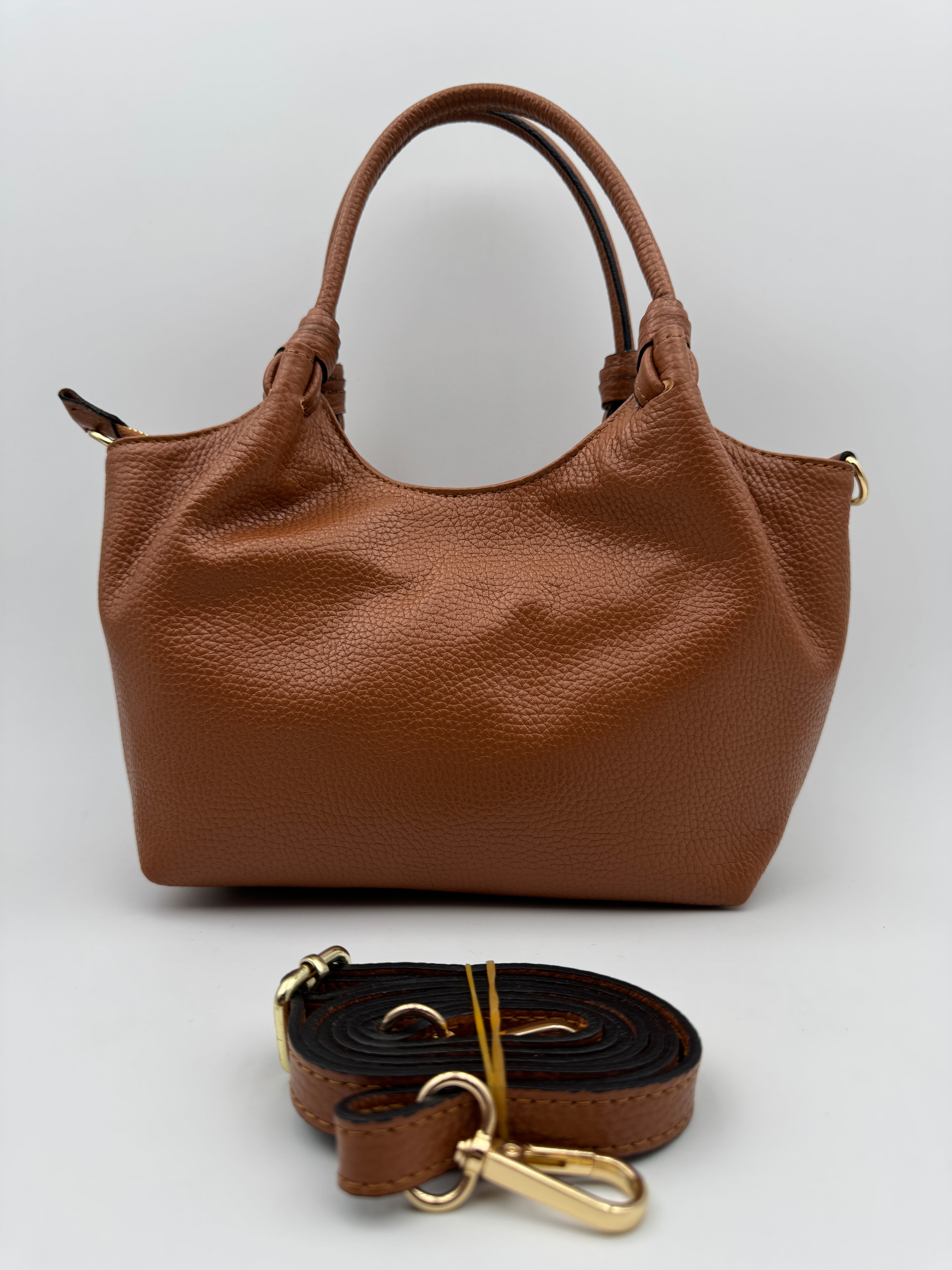 Borsa a Spalla MAGNOLIA - in Vera Pelle Martellata Made in Italy