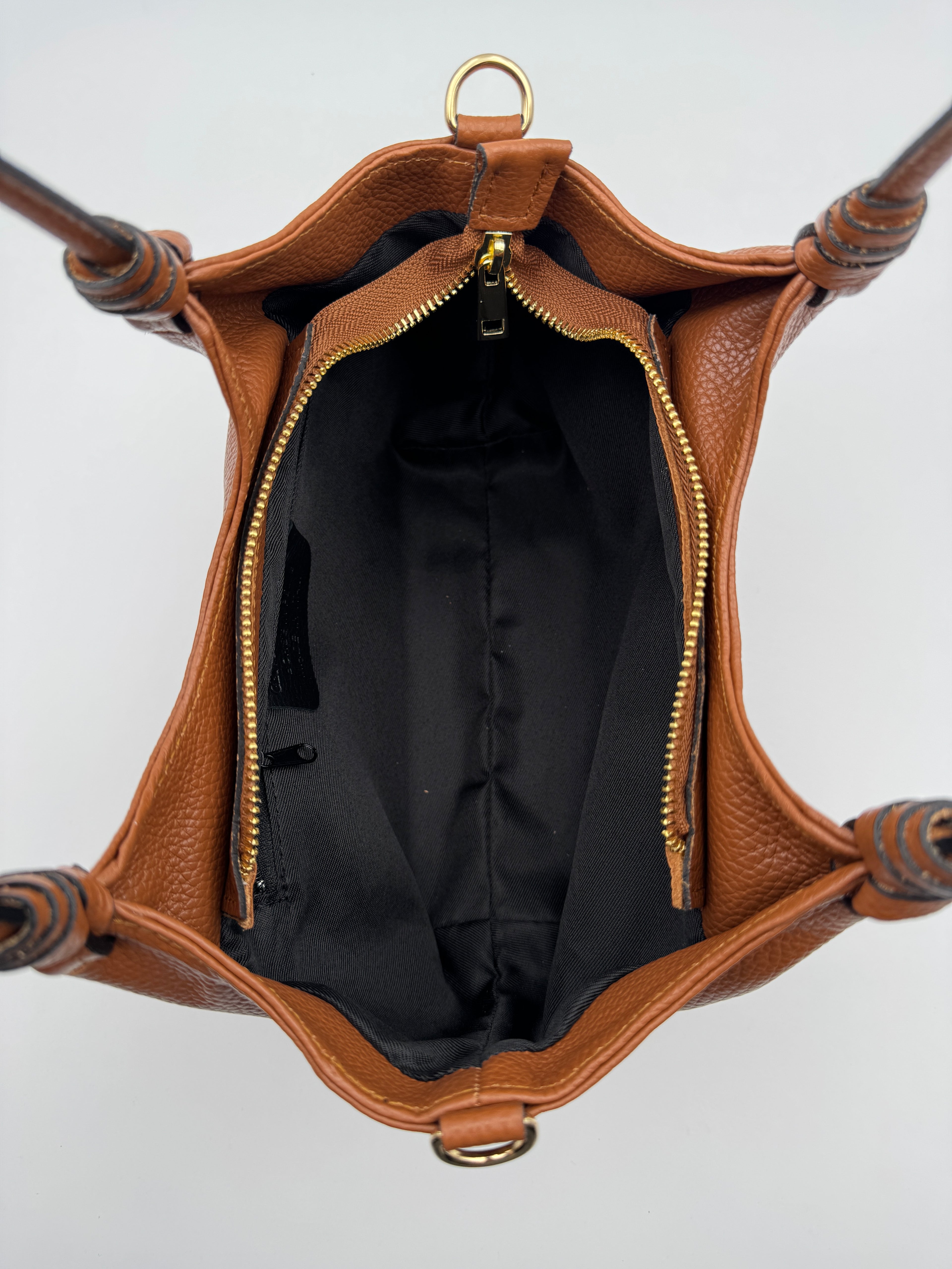 Borsa a Spalla MAGNOLIA - in Vera Pelle Martellata Made in Italy