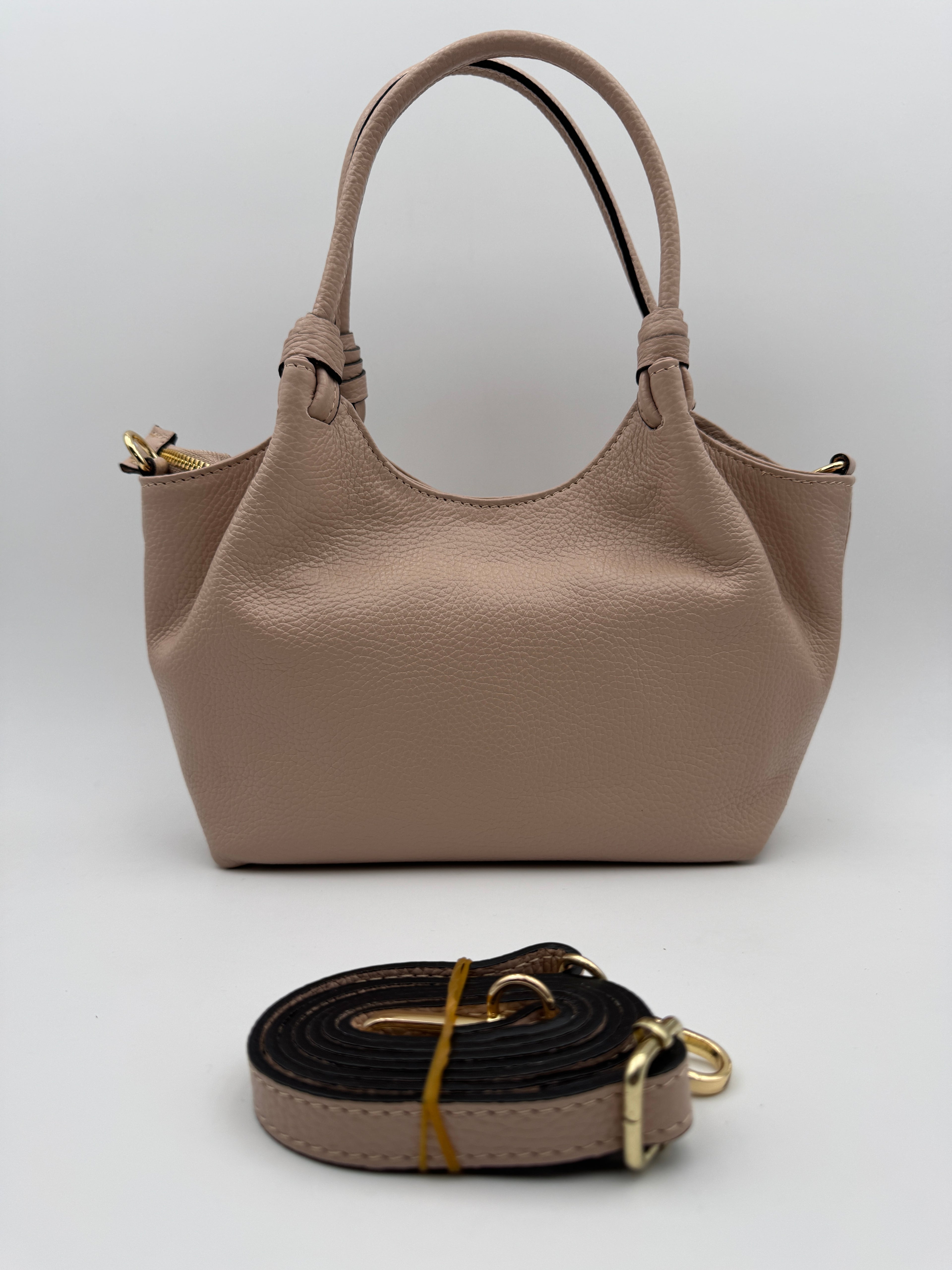 Borsa a Spalla MAGNOLIA - in Vera Pelle Martellata Made in Italy