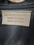 Borsa Mezzaluna GLICINE - in Vera Pelle Martellata Made in Italy