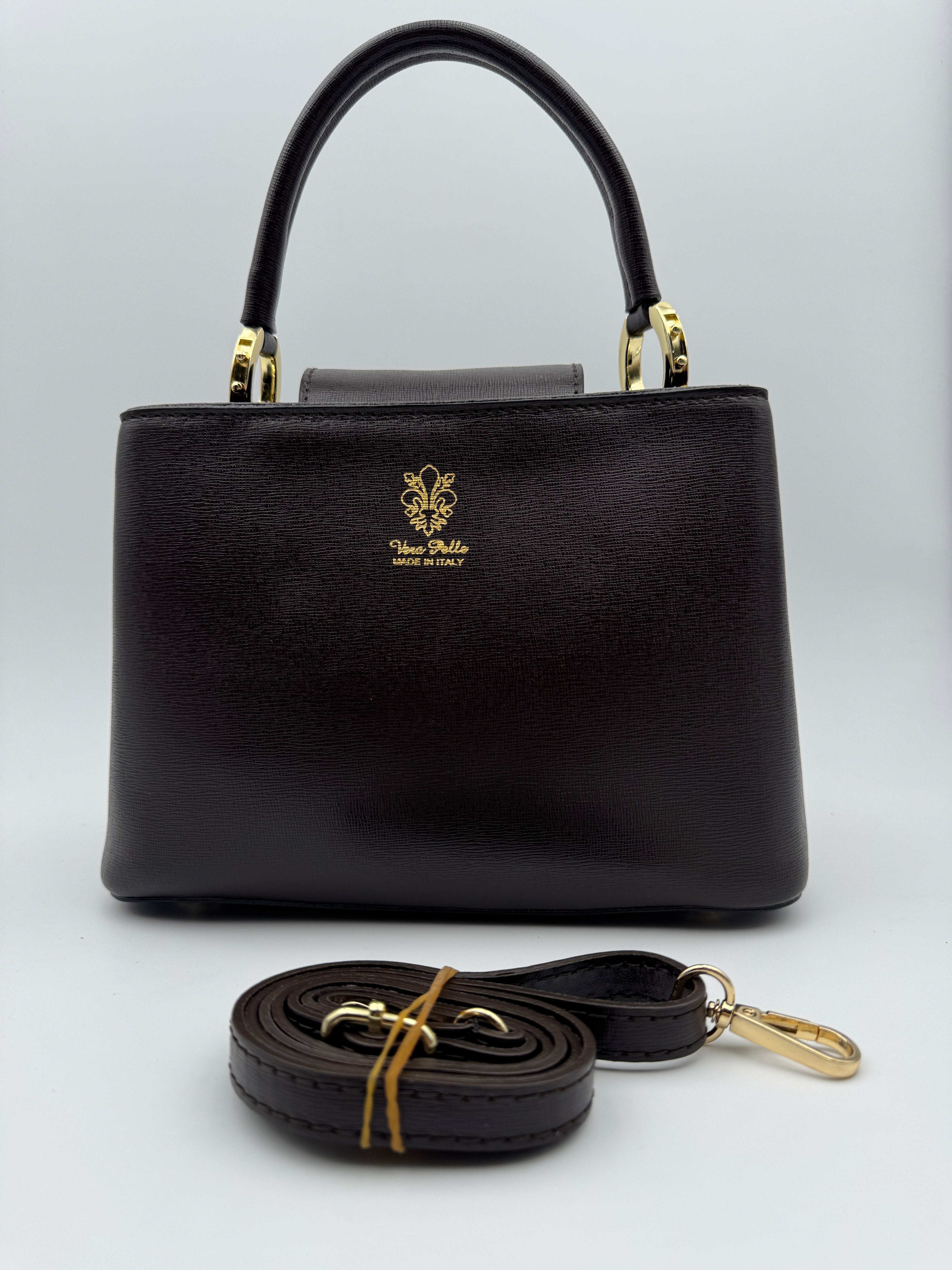Borsa a Spalla MIMOSA - in Vera Pelle Martellata Made in Italy
