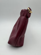 Borsa Pouch PEONIA - in Vera Pelle Martellata Made in Italy