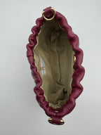 Borsa Pouch PEONIA - in Vera Pelle Martellata Made in Italy