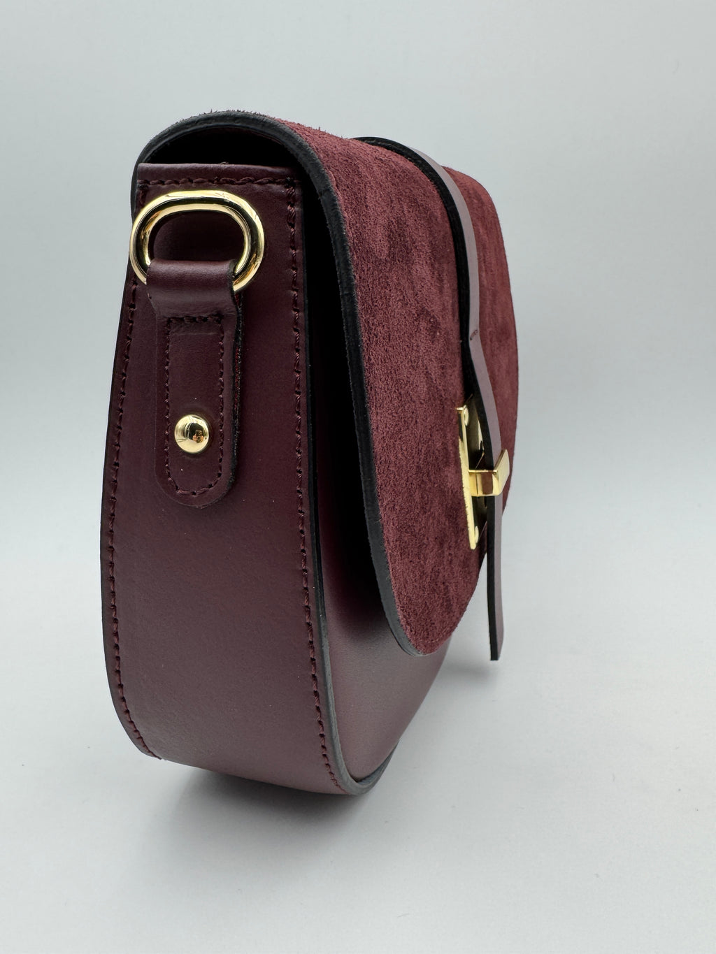 Borsa con Tracolla FRESIA - in Vera Pelle Martellata e Scamosciata Made in Italy