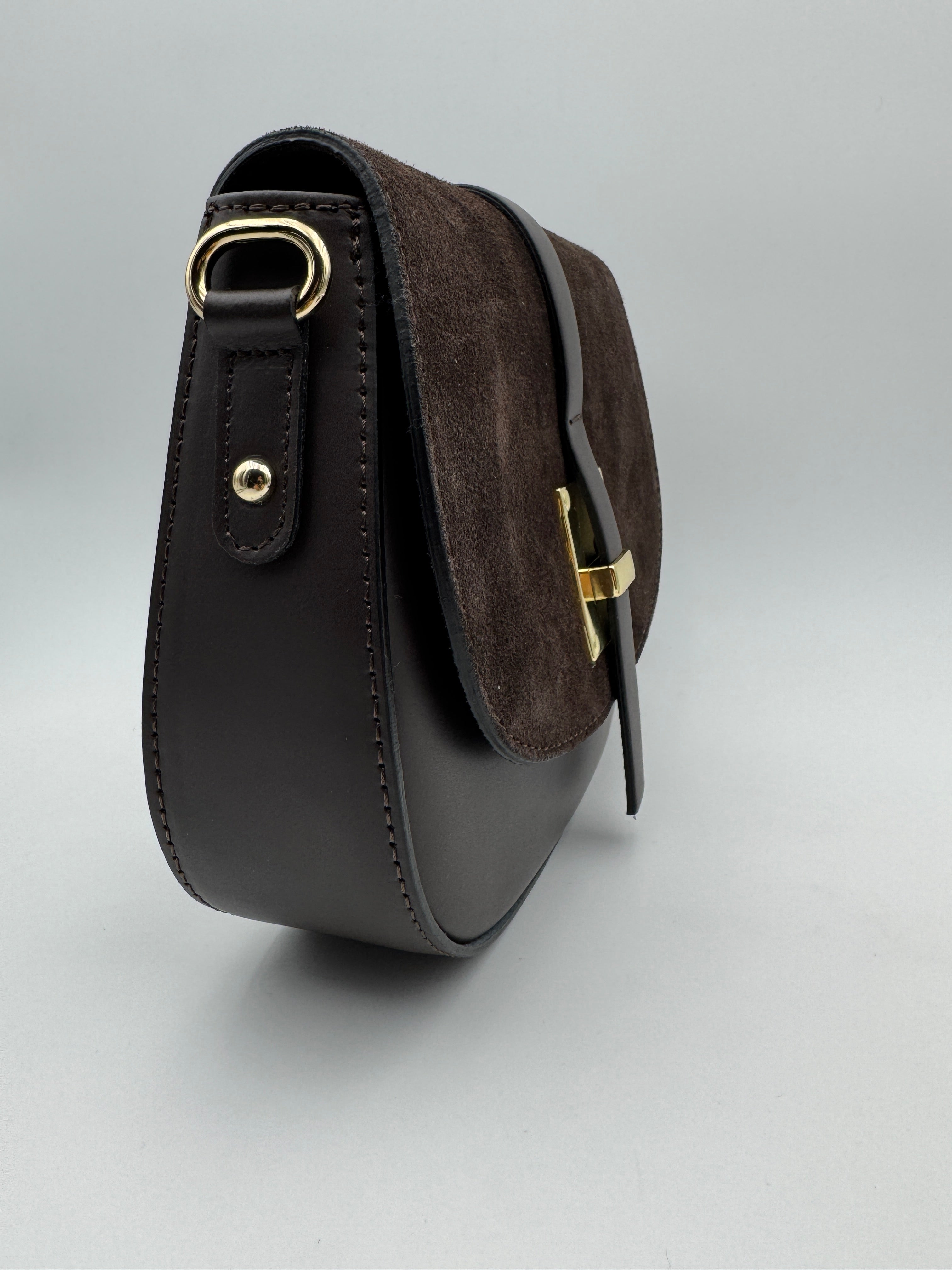 Borsa con Tracolla FRESIA - in Vera Pelle Martellata e Scamosciata Made in Italy