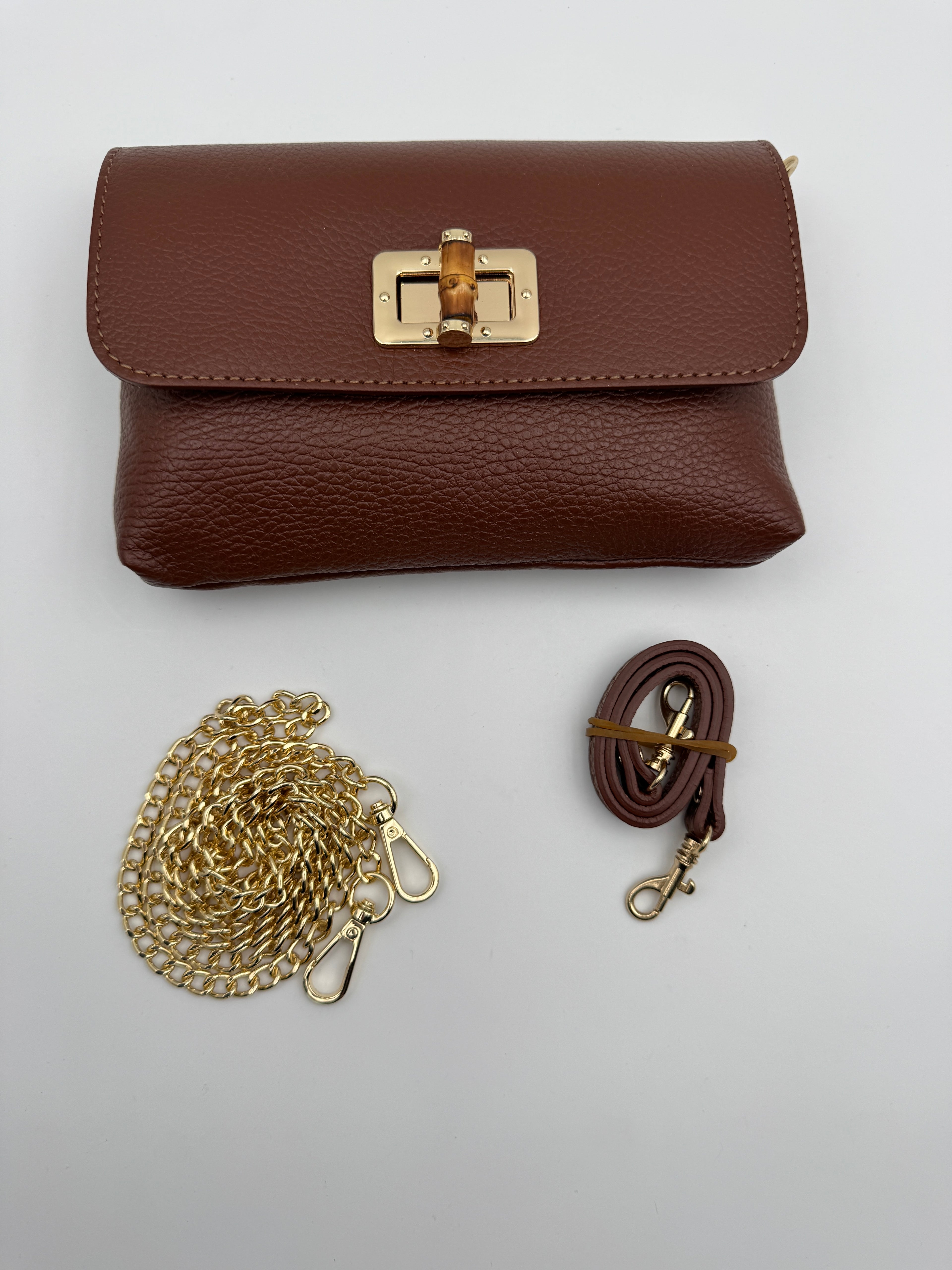 Pochette MUGHETTO - in Vera Pelle Martellata Made in Italy