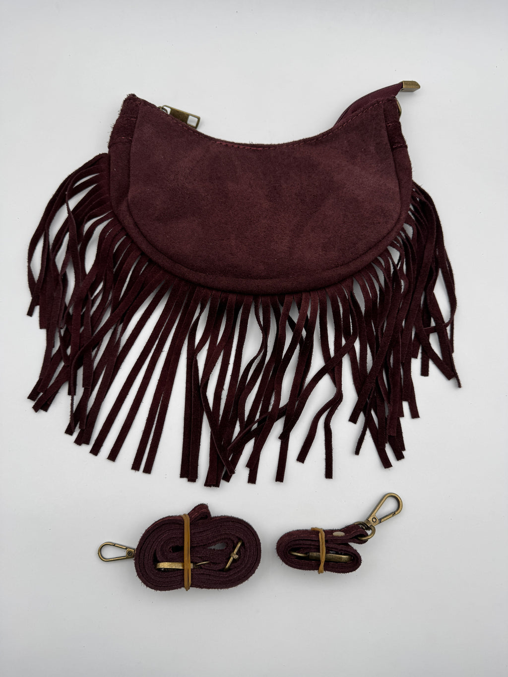 Borsa a Mezzaluna GINESTRA - in Vera Pelle Scamosciata Made in Italy