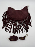 Borsa a Mezzaluna GINESTRA - in Vera Pelle Scamosciata Made in Italy