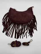 Borsa a Mezzaluna GINESTRA - in Vera Pelle Scamosciata Made in Italy