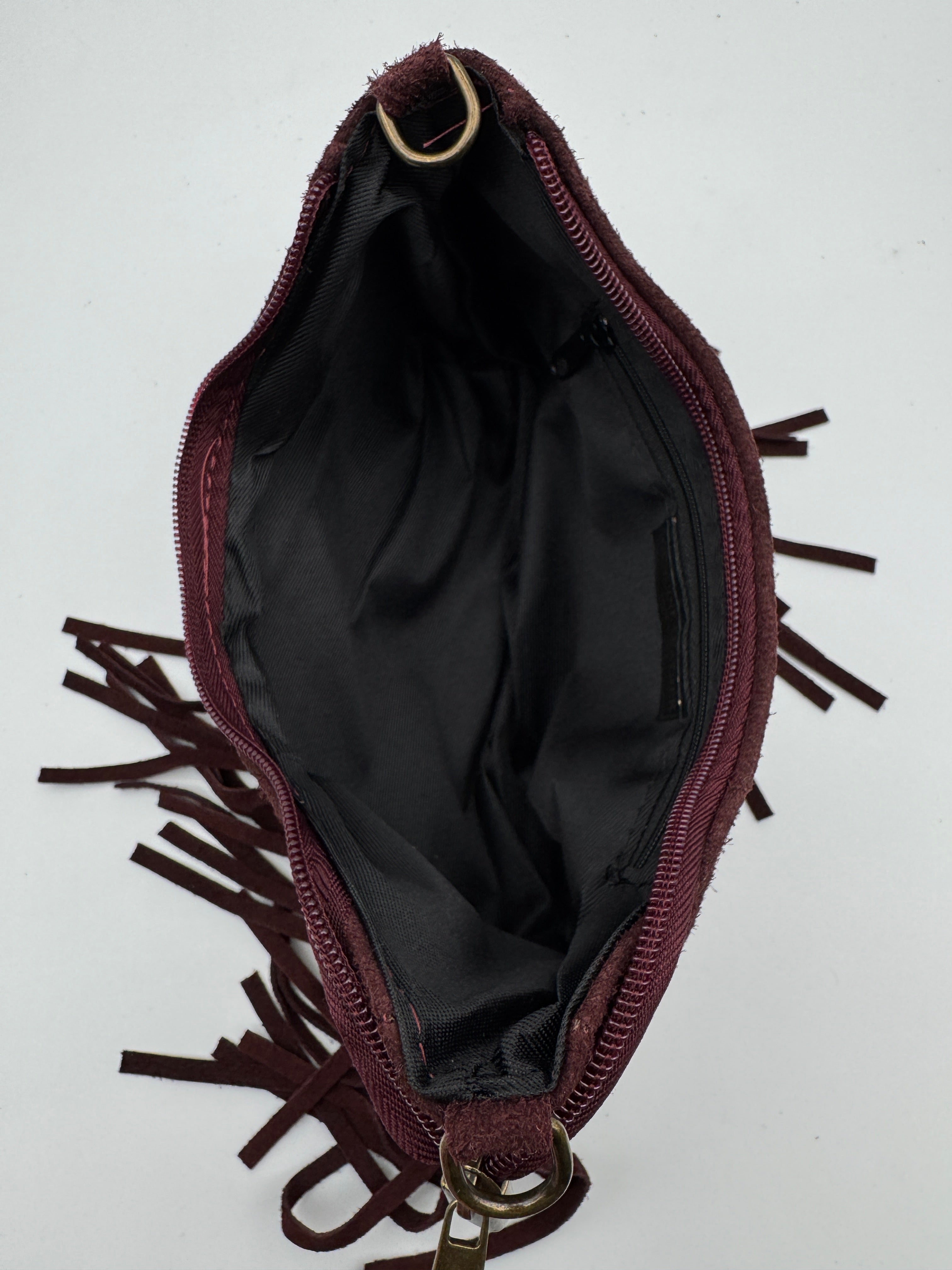 Borsa a Mezzaluna GINESTRA - in Vera Pelle Scamosciata Made in Italy