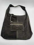 Borsa Hobo LAVANDA - in Vera Pelle Scamosciata Made in Italy