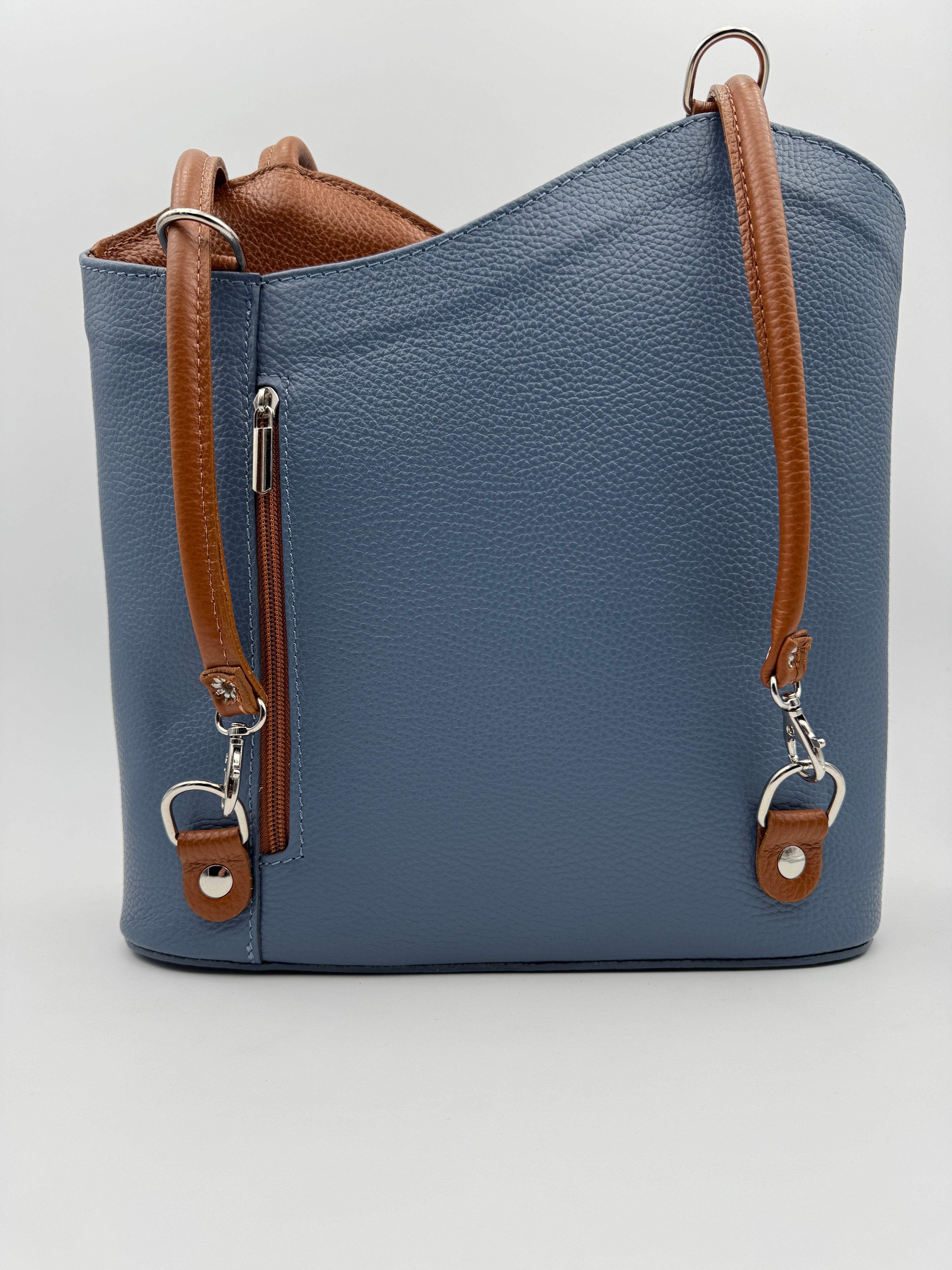Borsa Zaino PAPAVERO - in Vera Pelle Martellata Made in Italy