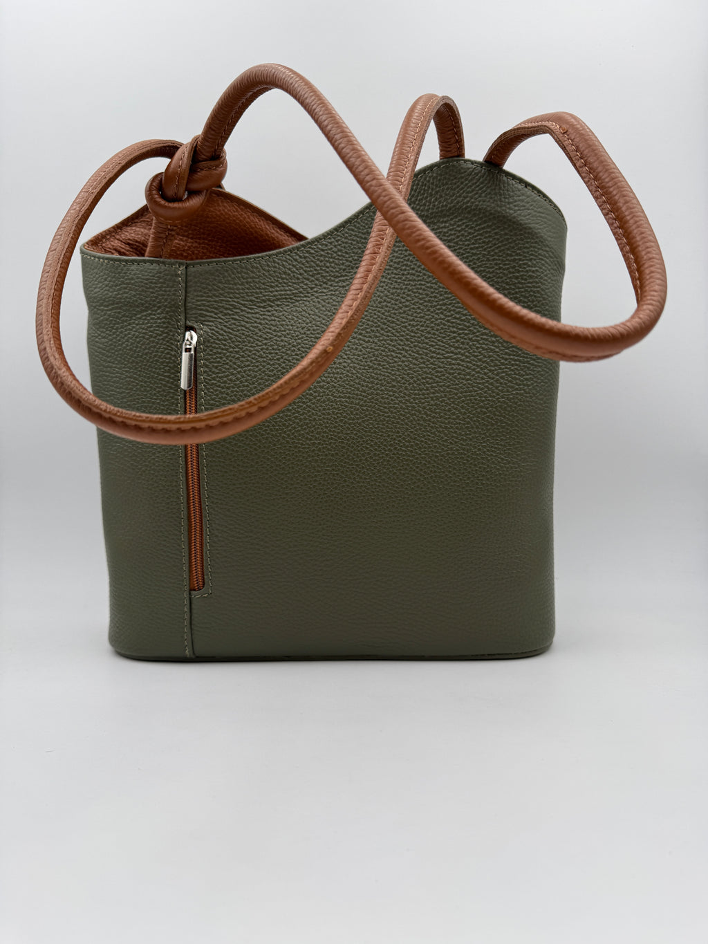 Borsa Zaino PAPAVERO - in Vera Pelle Martellata Made in Italy