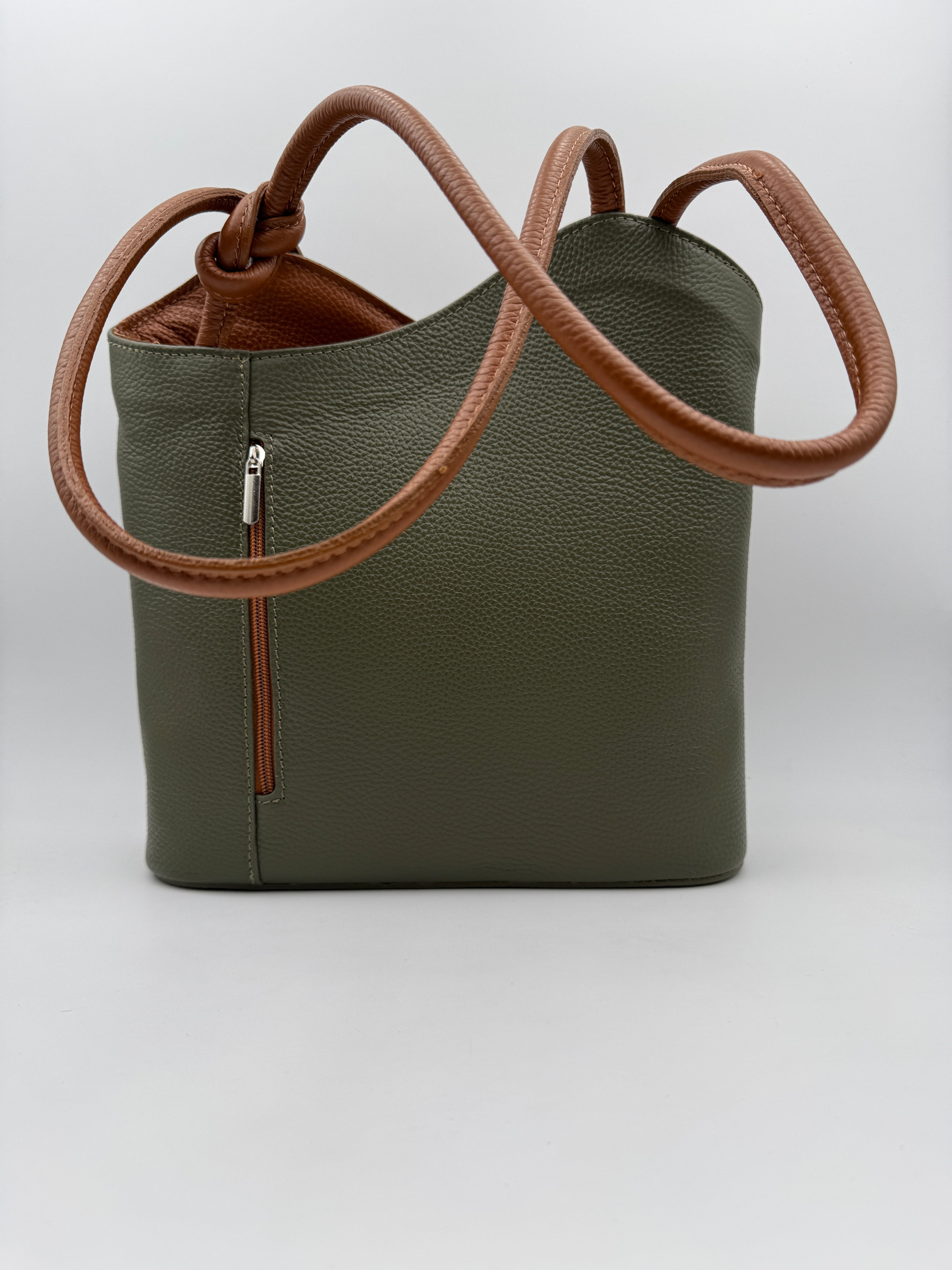 Borsa Zaino PAPAVERO - in Vera Pelle Martellata Made in Italy