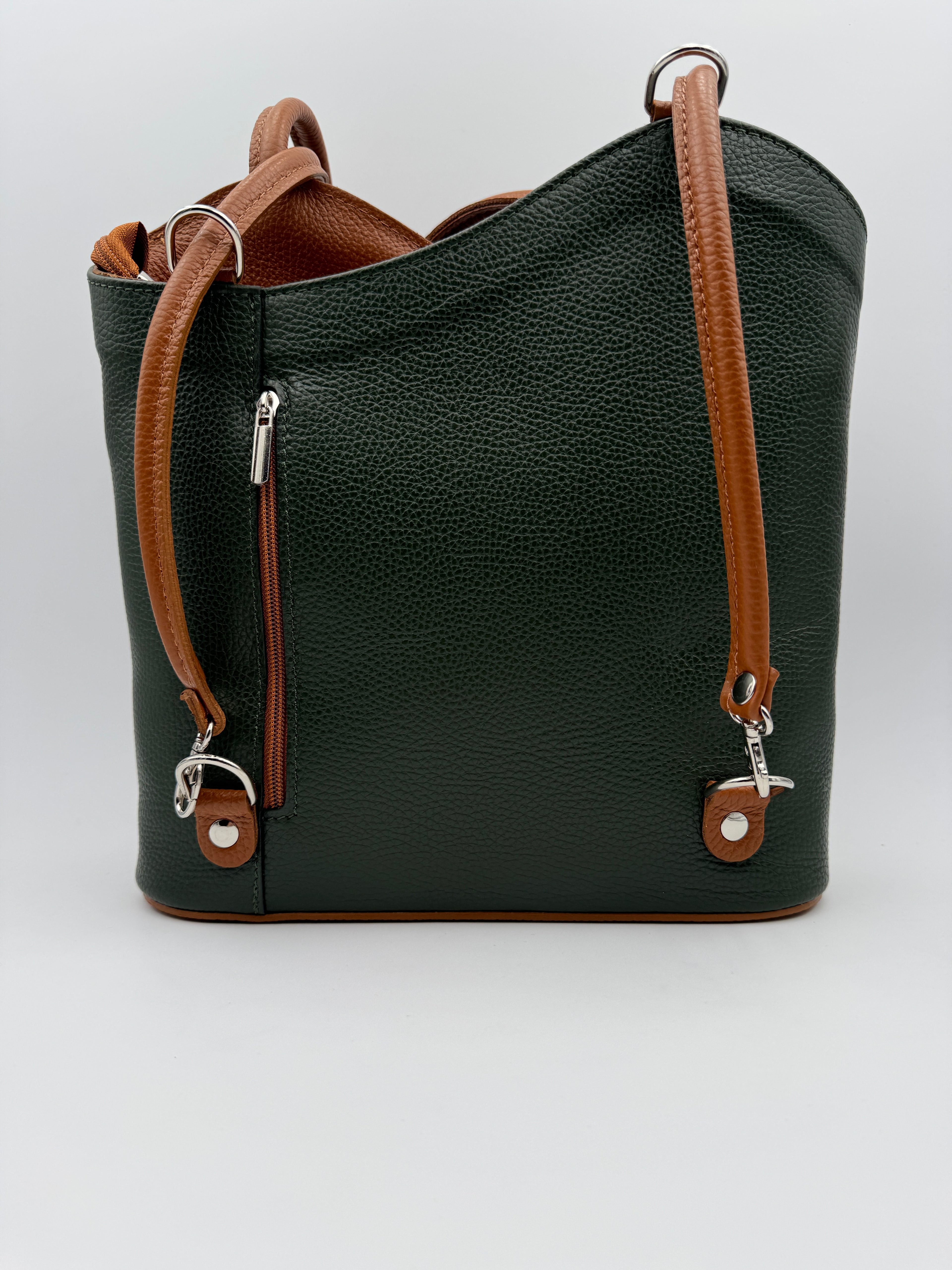 Borsa Zaino PAPAVERO - in Vera Pelle Martellata Made in Italy