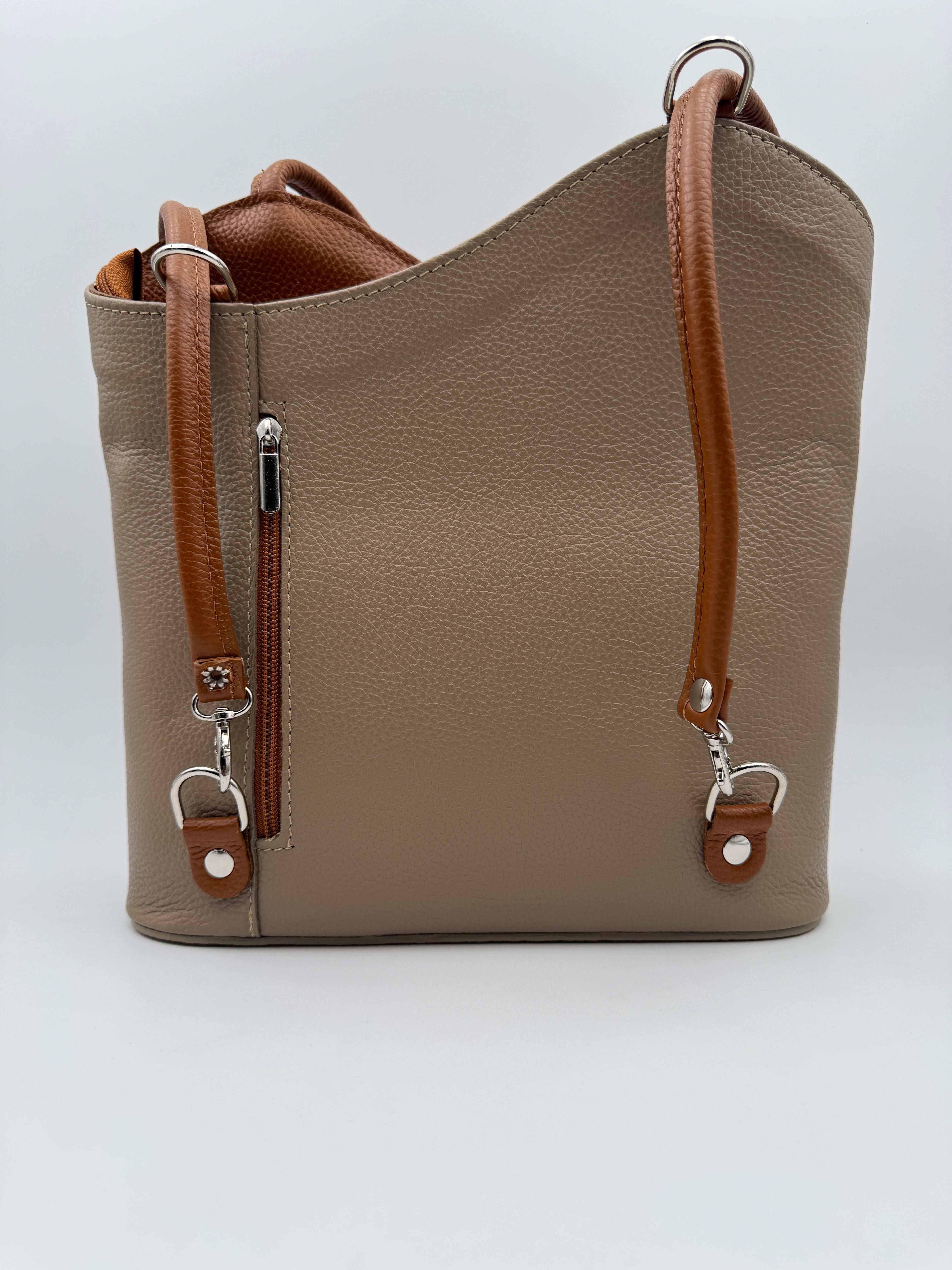 Borsa Zaino PAPAVERO - in Vera Pelle Martellata Made in Italy