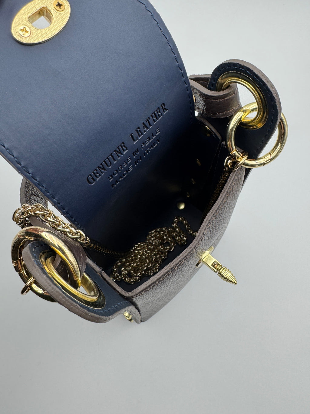 Borsetta Ape EDERA - in Vera Pelle Martellata Made in Italy